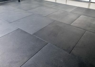 Image shows rubber flooring installed in a physio therapists office.